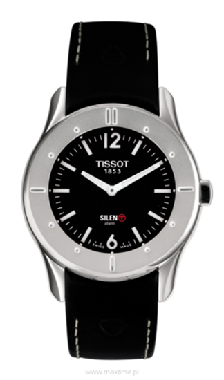 tissot czarna bransoleta skórzana