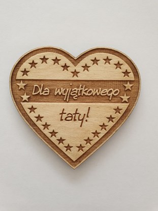 Picture of Podkładka w kształcie serca, drewniana, grawerowana - napis „Dla wyjątkowego taty!”